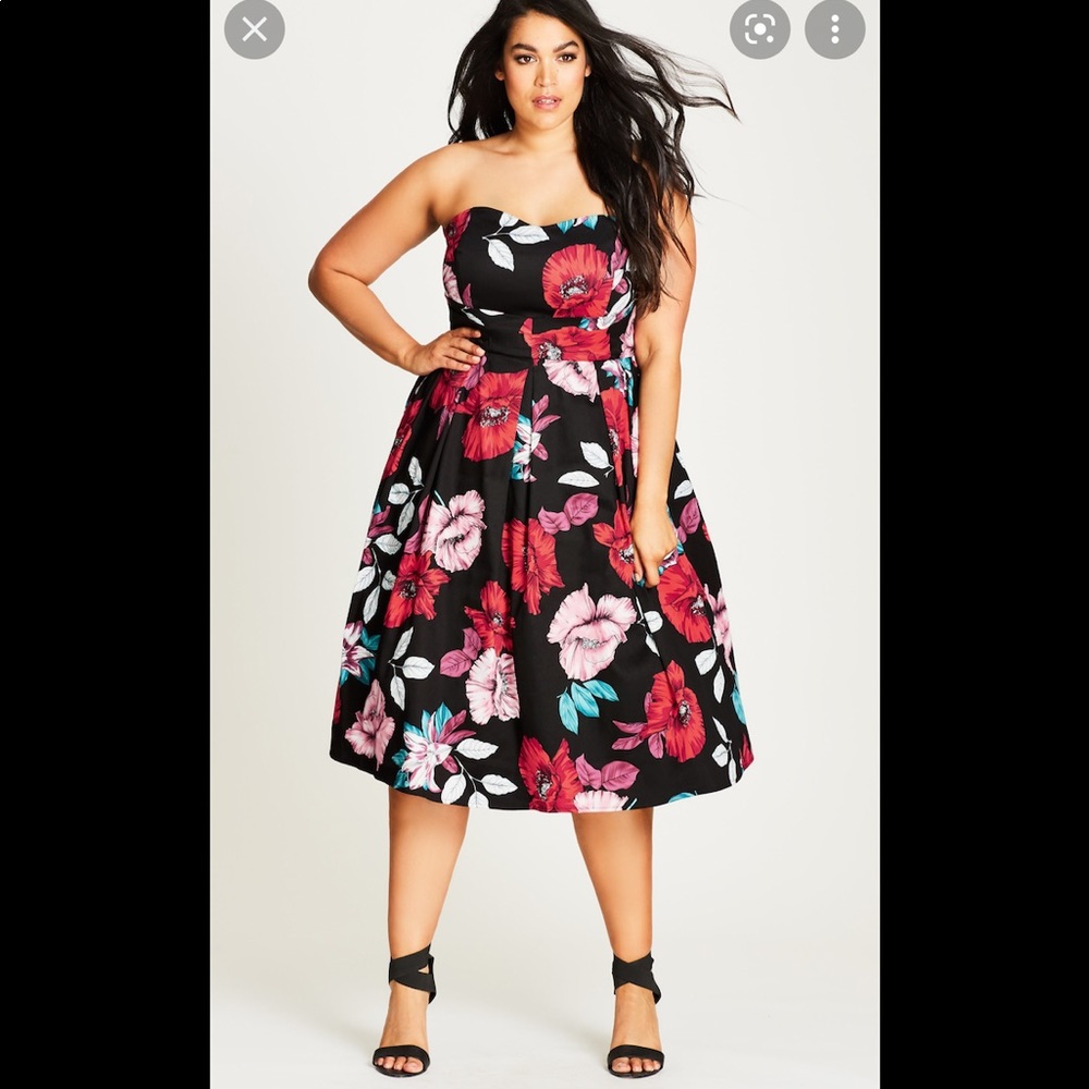 NWOT City Chic USA Poppy Garden Dress